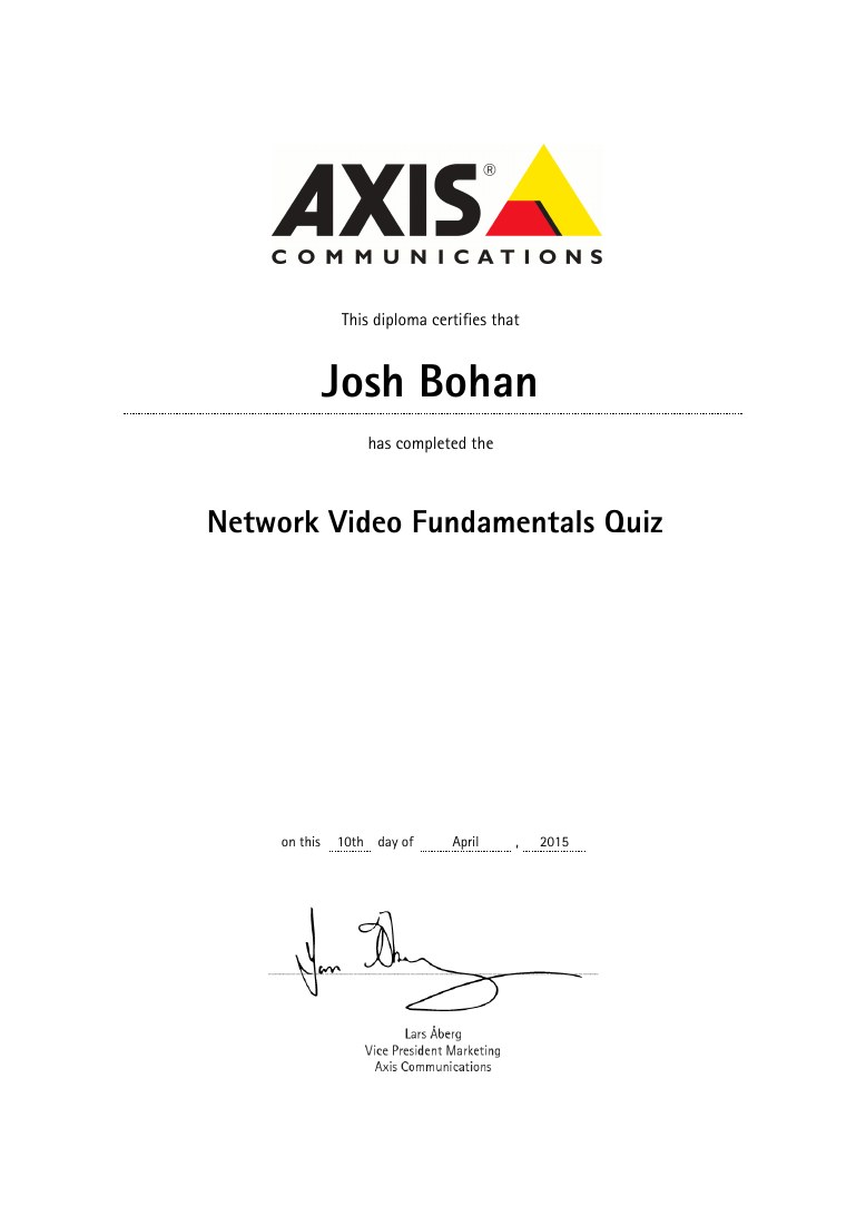 Axis Network Video Fundamentals