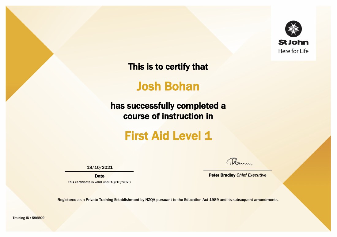 First Aid Level 1