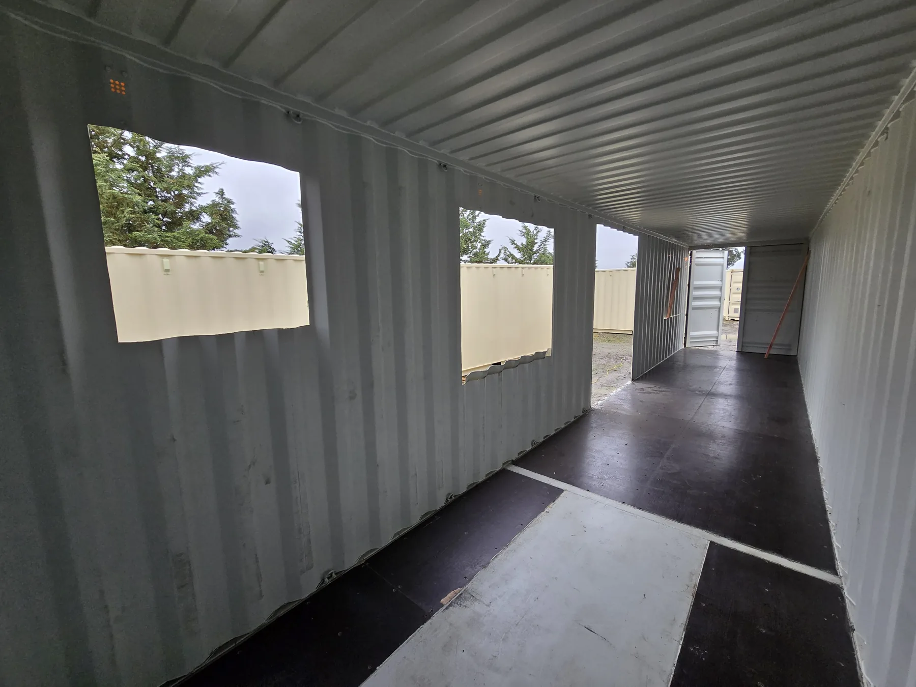 Container home construction progress