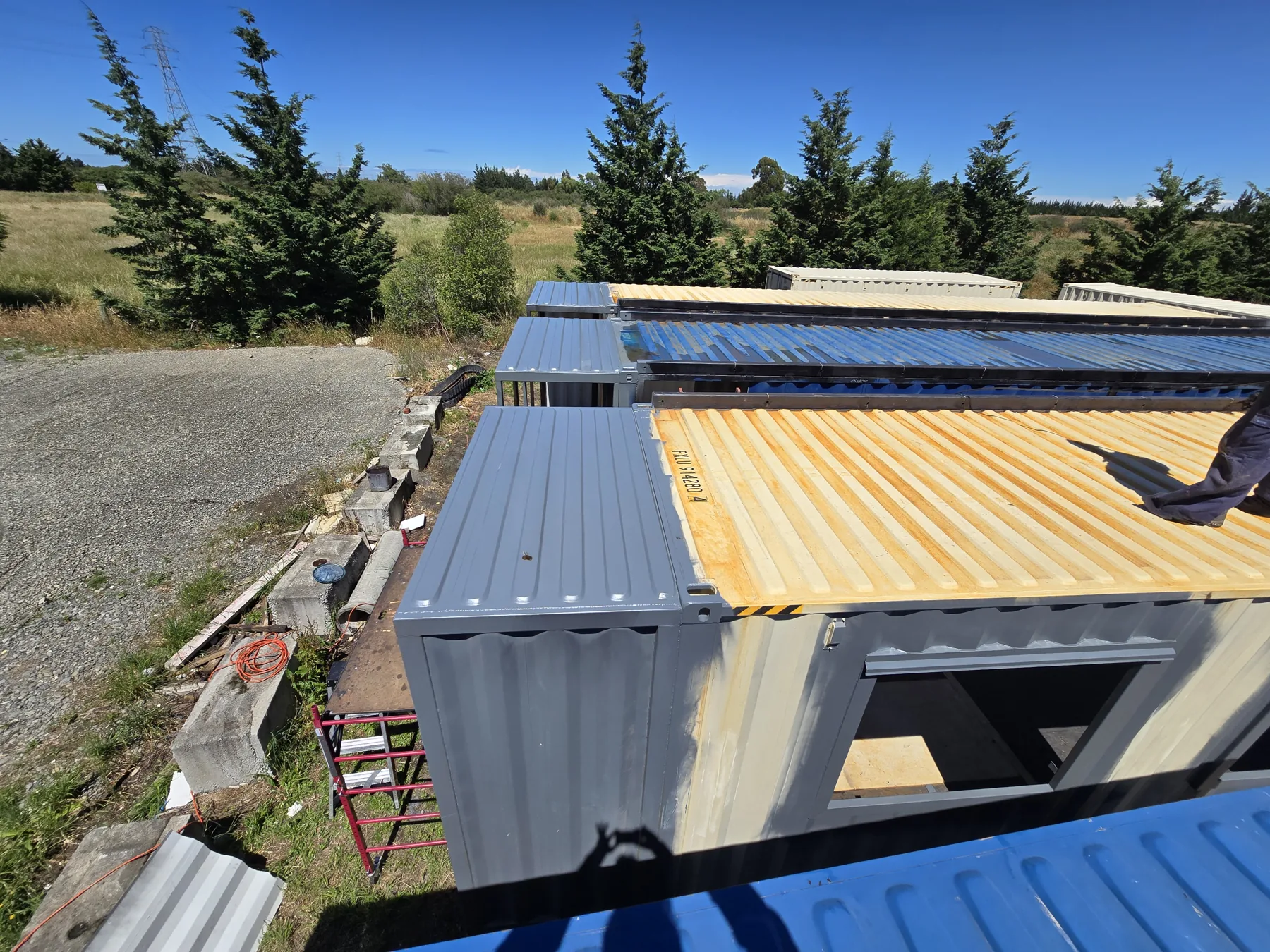 Container home construction progress