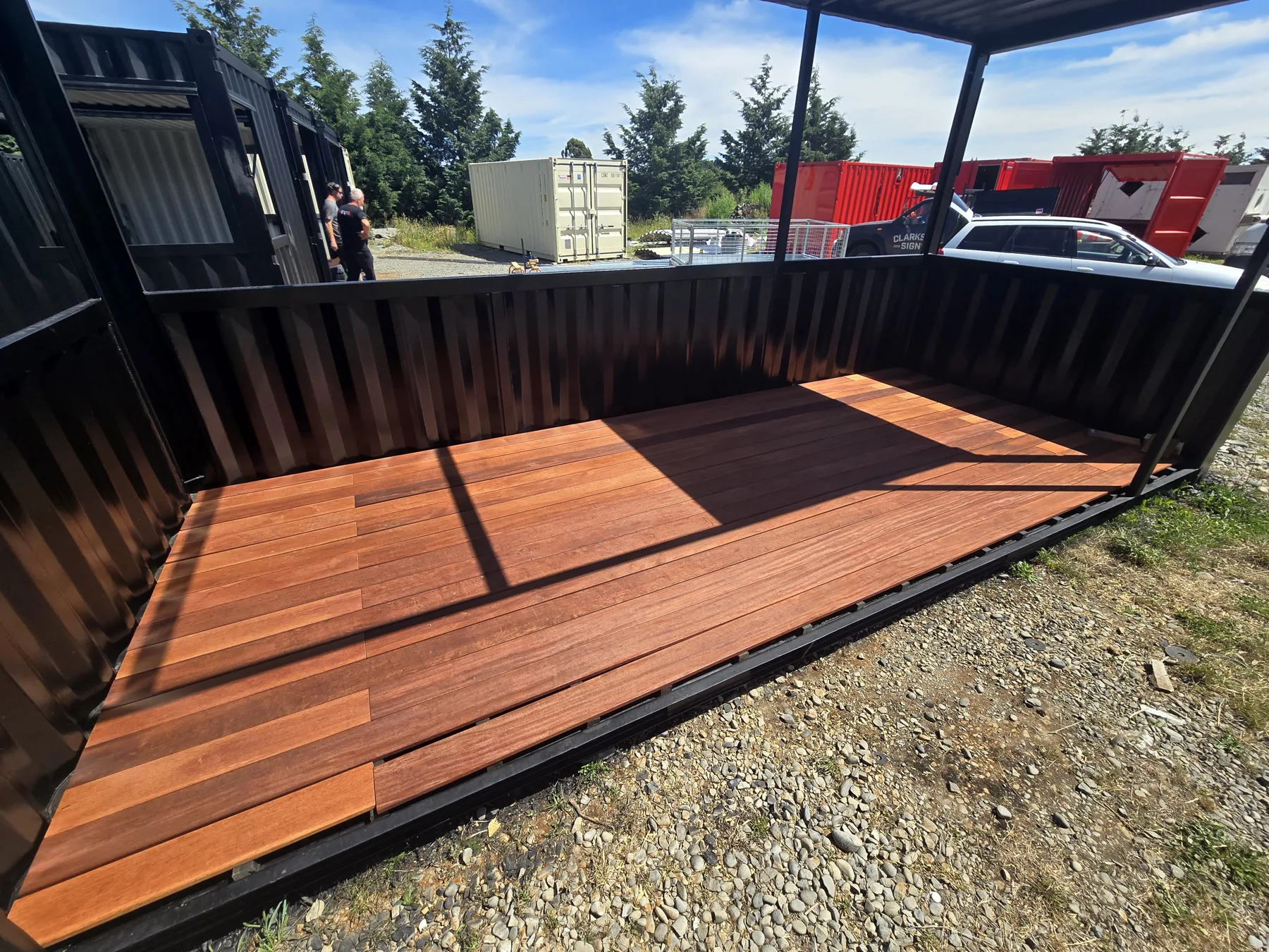 Container home construction progress