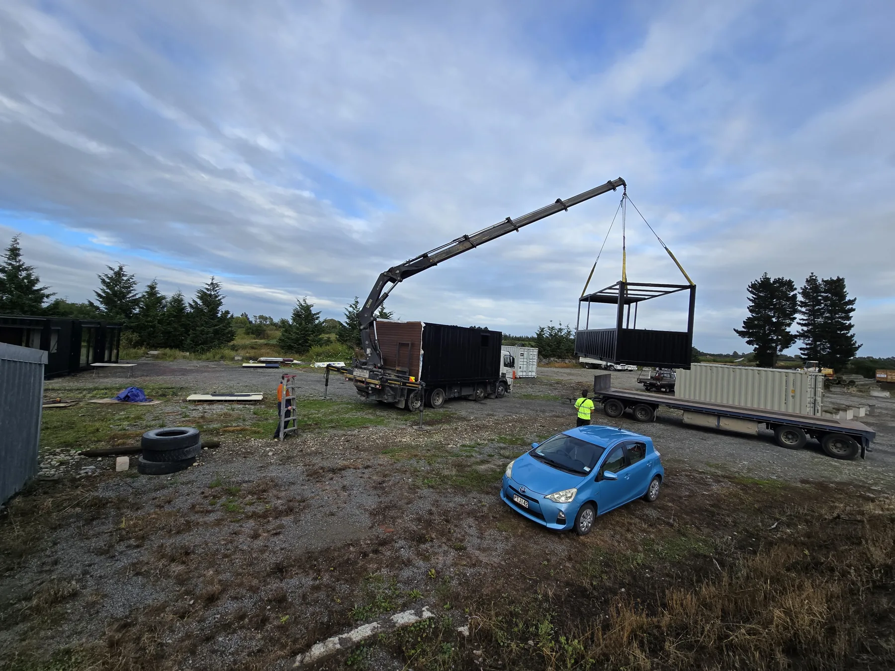 Container home construction progress