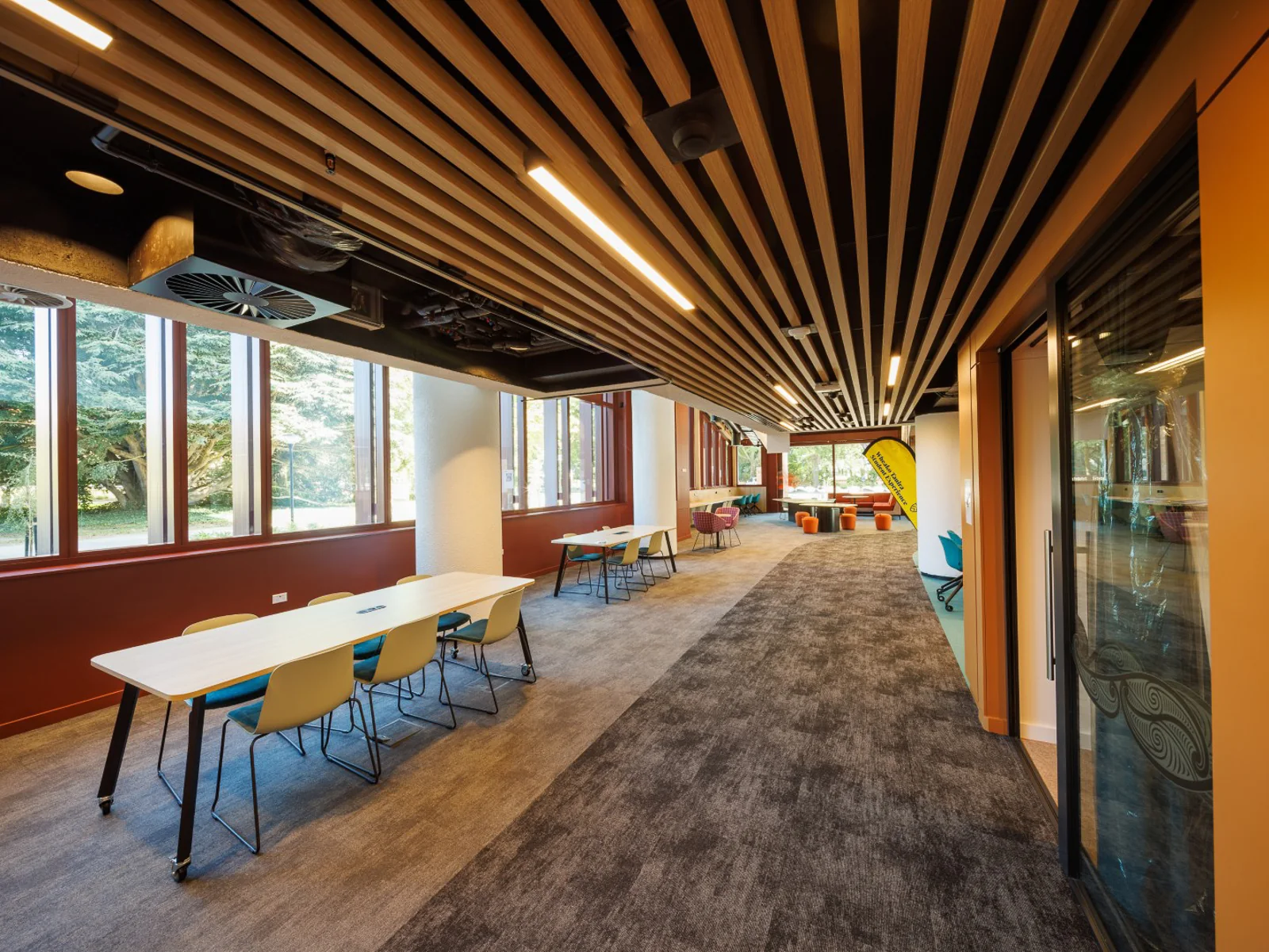 Completed student study area inside the George Forbes Building