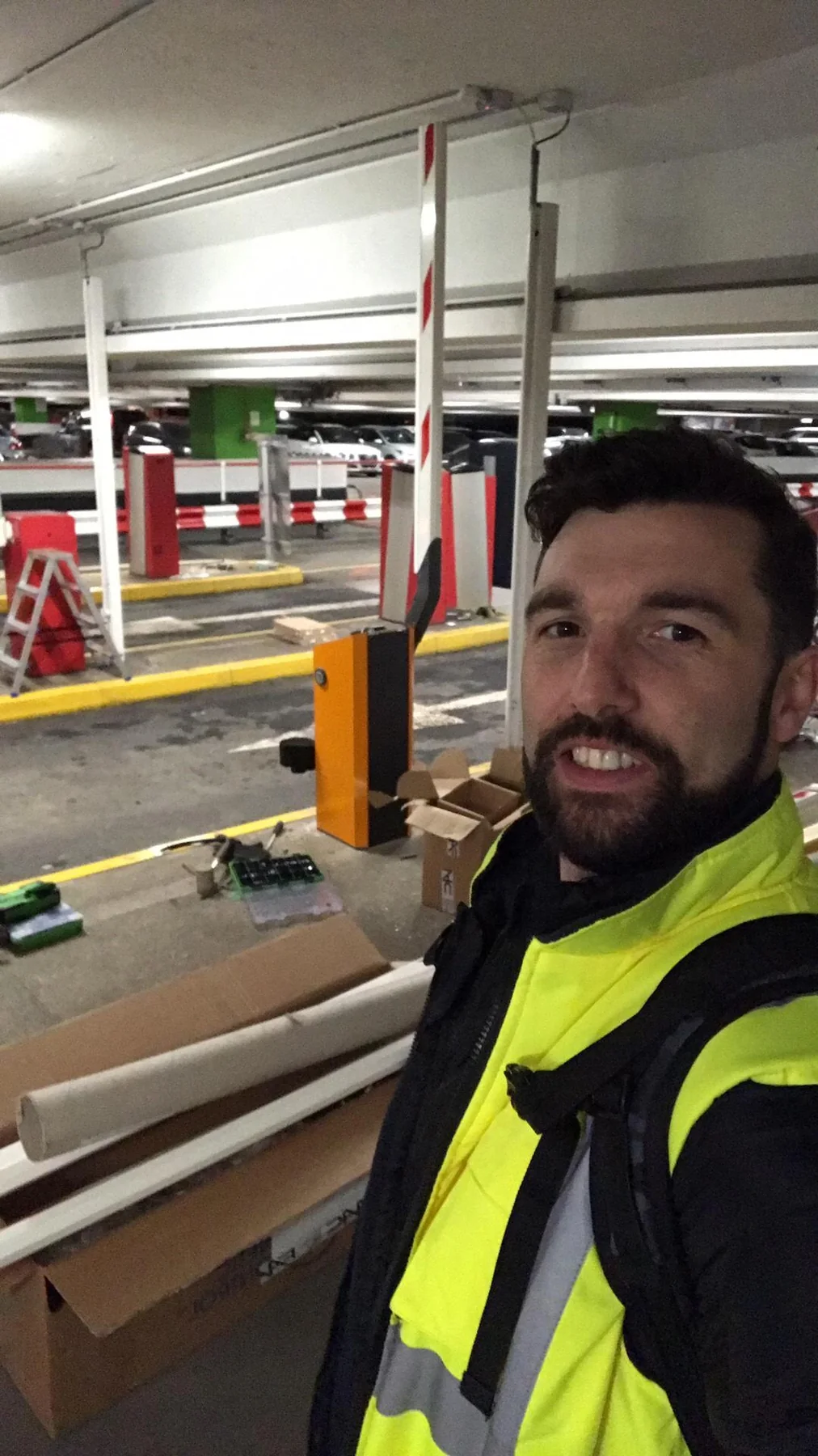 Josh Bohan coordinating field installation at Eden Shopping Centre