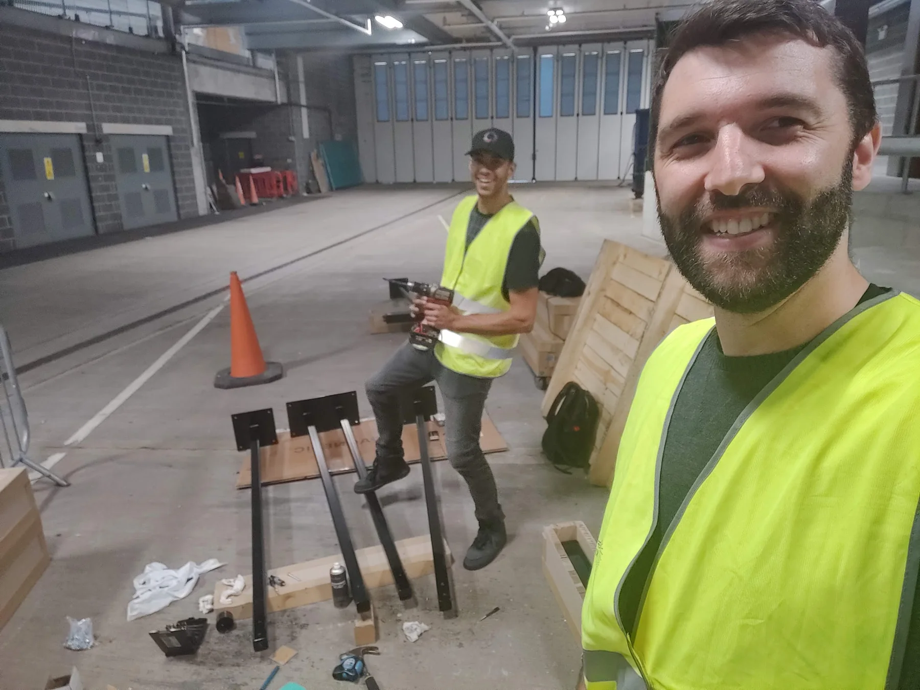 Field team installing lane equipment at The Rock Shopping Centre