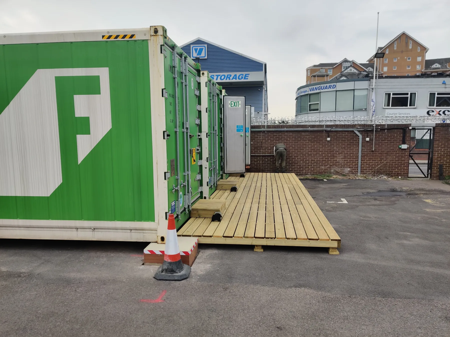 Container farm modules installed within the wider REEF hub