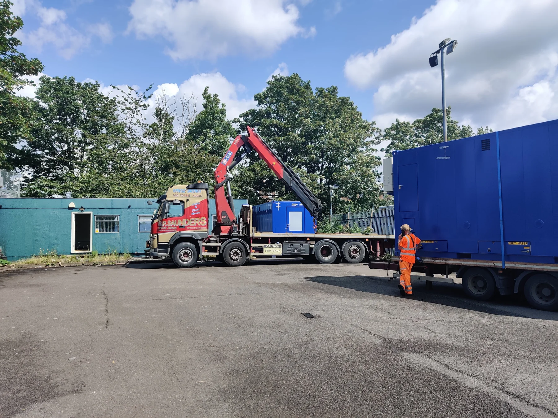 REEF modular kitchens being unloaded by crane