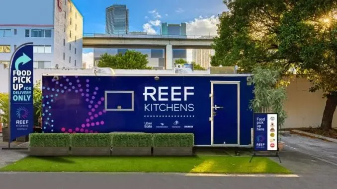 REEF Kitchens modular production units operating as an urban neighborhood kitchen hub
